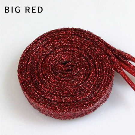 

XMNZMH Shiny Gold and Silver Sport Sneakers Flat Shoelaces Bootlaces Strings(Red)