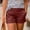 Red, variant on Mini Shorts for Women Summer Casual Rolled Hem Shorts with Pockets Trendy Versatile Slim Fit Hot Pants