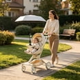 thumbnail image 6 of White Foldable Stroller Sun Umbrella, Pram Parasol and Shade Umbrella for Wagons and Camping Carts, 6 of 7