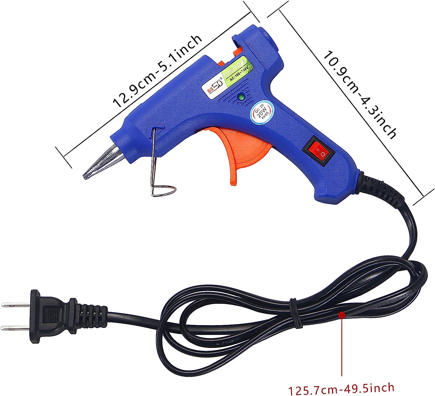 Glue Gun and Sticks Set, Hot Melt Glue Gun Mini for Crafts with 20 Pcs Glue Sticks and 20 Wood Craft Sticks,Hot Mini Glue Guns with Hardshell Carrying Case for School DIY Arts, Craft