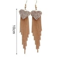 thumbnail image 5 of Naierhg Linear Earrings Love Heart Shape Rhinestone Inlaid Women Long Tassels Dangle Hook Earrings Jewelry for Party, 5 of 8