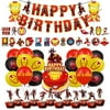 86 Pcs Birthday Party Decorations - Birthday Party Supplies For Iron Man Includes The Iron Man Inspired Happy Birthday Banner - Cake Topper - 12 Cupcake Toppers - 20 Balloons - 52 Sticker