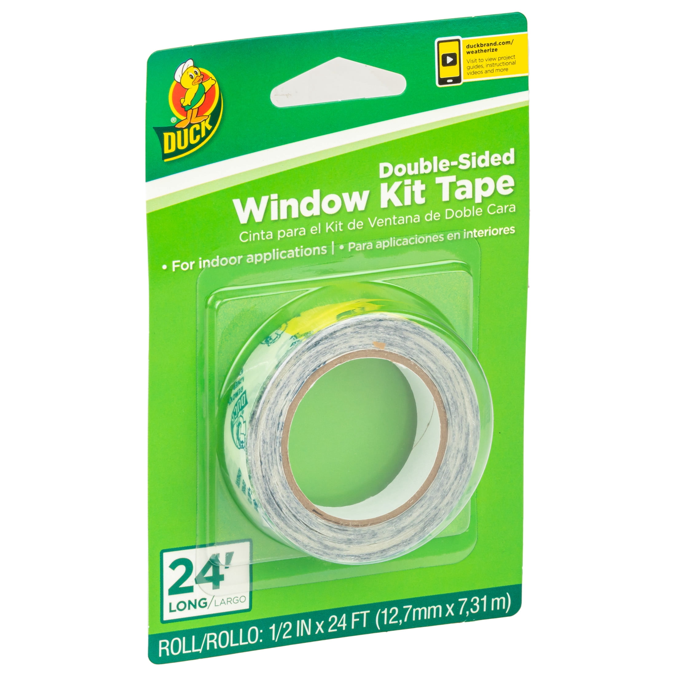 (2 pack) Duck Brand Clear Double-Sided Indoor Window Kit Tape, .25 in. x 24 ft.