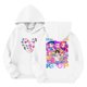thumbnail image 1 of Moonsky Sudadera con capucha y cordón HUNTRX, estampado de grupo de chicas coreanas, jersey corto, suave y cómodo, top de manga larga para primavera y otoño. Blanco 140, 1 of 4