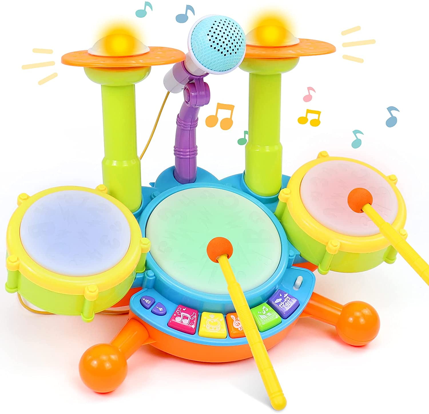 Children Wooden Musical Percussion Instrument Drum Early Education Toys SI 