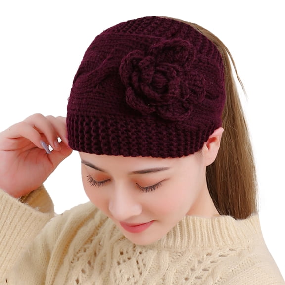 Hats for women Knitted Yarn Headband Hat Covered Head Headdress Autumn Winter Warm Accessory