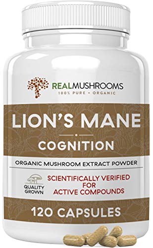 Lion’s Mane Mushroom Cognition Capsules (120caps), Organic Lions Mane ...