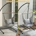 thumbnail image 4 of Outsunny C-Shape Hammock Chair Stand | Heavy-Duty Steel Frame | Indoor/Outdoor Use | Black | 330 lbs Capacity | 42.5"L x 51.25"W x 78"H, 4 of 8