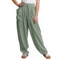 thumbnail image 5 of TOMVIGX Barrel Sweatpants Women Flowy Wide Leg Corduroy Travel Pants Drawstring Lounge Loose Cropped Trousers with Pockets Mint Green S, 5 of 5