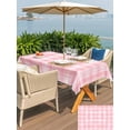 thumbnail image 4 of Outdoor Tablecloth with Umbrella Hole and Zipper, Pink Plaid Rectangle Table Cloth 54x80 Inch Waterproof Tablecloth, Modern Art Checkered Farmhouse Picnic Table Cover for Patio Camping, 4 of 7
