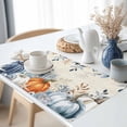 thumbnail image 3 of Thanksgiving Pumpkin Placemats Set of 12 Fall Leaf Starfish Heat Insulated Linen Place Mats, Washable Stain-Proof Table Mats for Dining Tables Holiday Decor 13x19inch, 3 of 9
