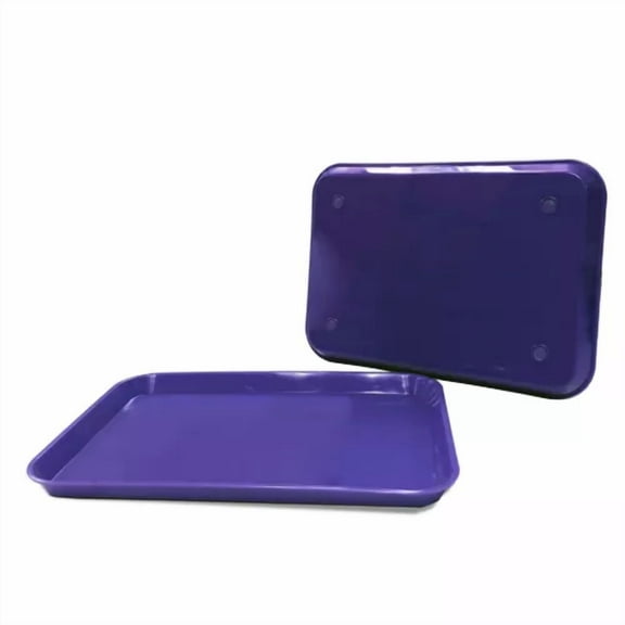Plastic Eating Food Serving Tray For Cafeteria Lunch Kids 13.25" X 9.75", Purple