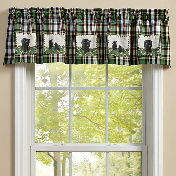 Park Designs Happy Trails Lined Bear Patch Valance 60in x 14in
