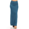 thumbnail image 2 of ShezPretty Women's Premium Fold Over High Waist Long Floor Length Maxi Skirt&nbsp; (Small, USA-TEAL), 2 of 6