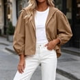 thumbnail image 6 of Qingpeng Womens Lightweight Zipper Up Hooded Jacket Balloon Sleeves Elastic Cuffs Casual Tops for Spring Fall Wear and Outdoor Activities, 6 of 6