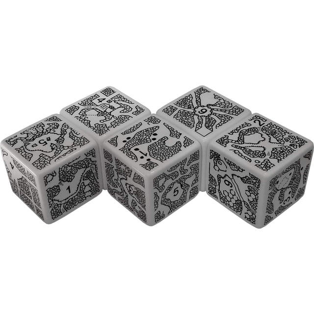 Juego de dados DungeonMorph Spellunker con 5 dados con diseños de cavernas