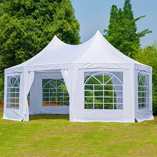 Party Tent Marquee Gazebo Garden Tent 3x6m rain protection with side split 