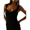 thumbnail image 4 of Liacowi Women Sling Bodycon Long Dress Sleeveless V-Neck Tie-up Pleated Maxi Dress Summer Slit Cocktail Party Long Dresses, 4 of 5