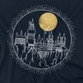 thumbnail image 3 of Harry Potter Hogwarts Full Moon Line Art Kids T Shirt (Small) for Youth Toddler Boys and Girls, Navy, 3 of 5