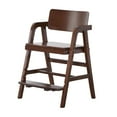 thumbnail image 2 of Siruishop Solid Wood High Chair Adjustable Sturdy for Bedroom with Foot Rest Highchair All Dark Wood, 2 of 8