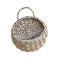 thumbnail image 3 of HomelyJoy Wall Hanging Flower Basket, Woven Rattan Planter Pots with Handle, Gray Boho Wicker Basket for Plant Storage Garden Front Door Home Decor, 8.66 x 7 in, 3 of 8