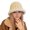 Beige, variant on YAOBAMM Lady Bucket Cap Women Winter Fisherman Hat Knitted Soft Thick Plush Dome Foldable Washable Windproof Warm Non slip Color Matching Bucket
