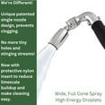 thumbnail image 2 of High Sierra Showerheads® Solid Metal 1.5 GPM Low Flow Handheld Shower Head with Slip-Free Grip. Includes Trickle Valve, 72" All-Metal Hose, and Exclusive Brass Holder: Polished Chrome, 2 of 6