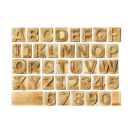Wooden Alphabet Blocks With Letters And Numbers Print Wall Art By