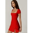 thumbnail image 3 of Gamvdout Womens Square Neck Tennis Dress Short Sleeve Built in Shorts Golf Athletic Dress, 3 of 6