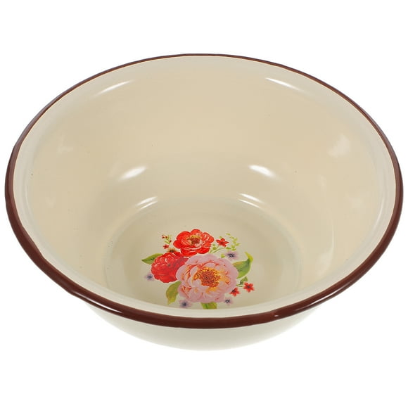 Old-fashioned Enamel Basin Multi-function Food Basin Retro Enamel Soup Bowl Enamel Noodle Bowl
