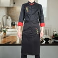 thumbnail image 2 of Chef Uniform Stand-Up Collar Chef Apron Moisture Absorption Strip Delicate And Generous For Chef Cafe ANGGREK Otros, 2 of 8