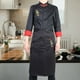 thumbnail image 2 of Conjunto de uniforme de chef unisex vintage, chaqueta y delantal negros XXL para profesionales de la cocina, 2 of 8