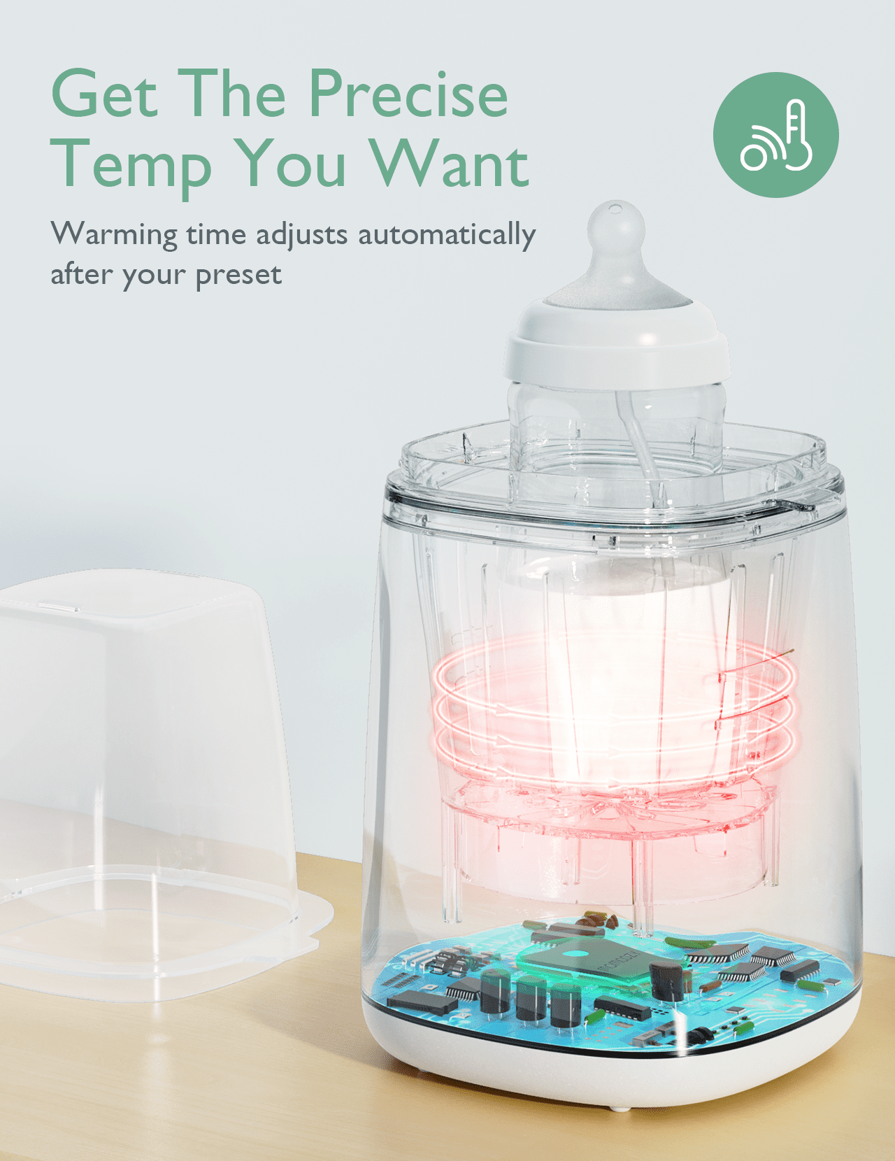 Momcozy Baby Bottle Warmer, 6-in-1 Baby Milk Warmer with Smart Temperature Control, Breastmilk Warmer, Fast Baby Food Heater, Steam Sterilizer