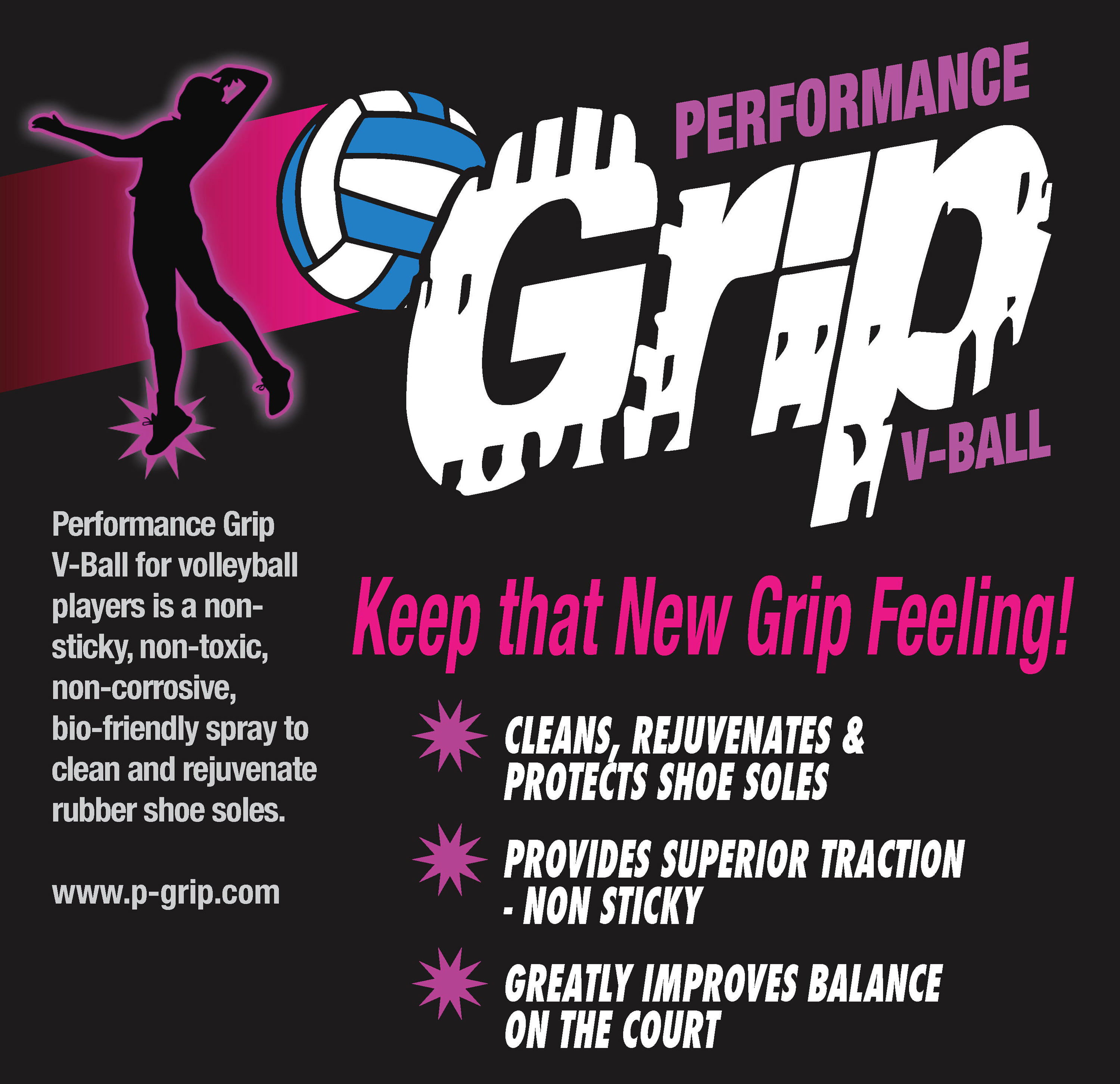 Performance Grip Volleyball - 2 Pack (spray to clean and rejuvenate rubber  shoe soles) 