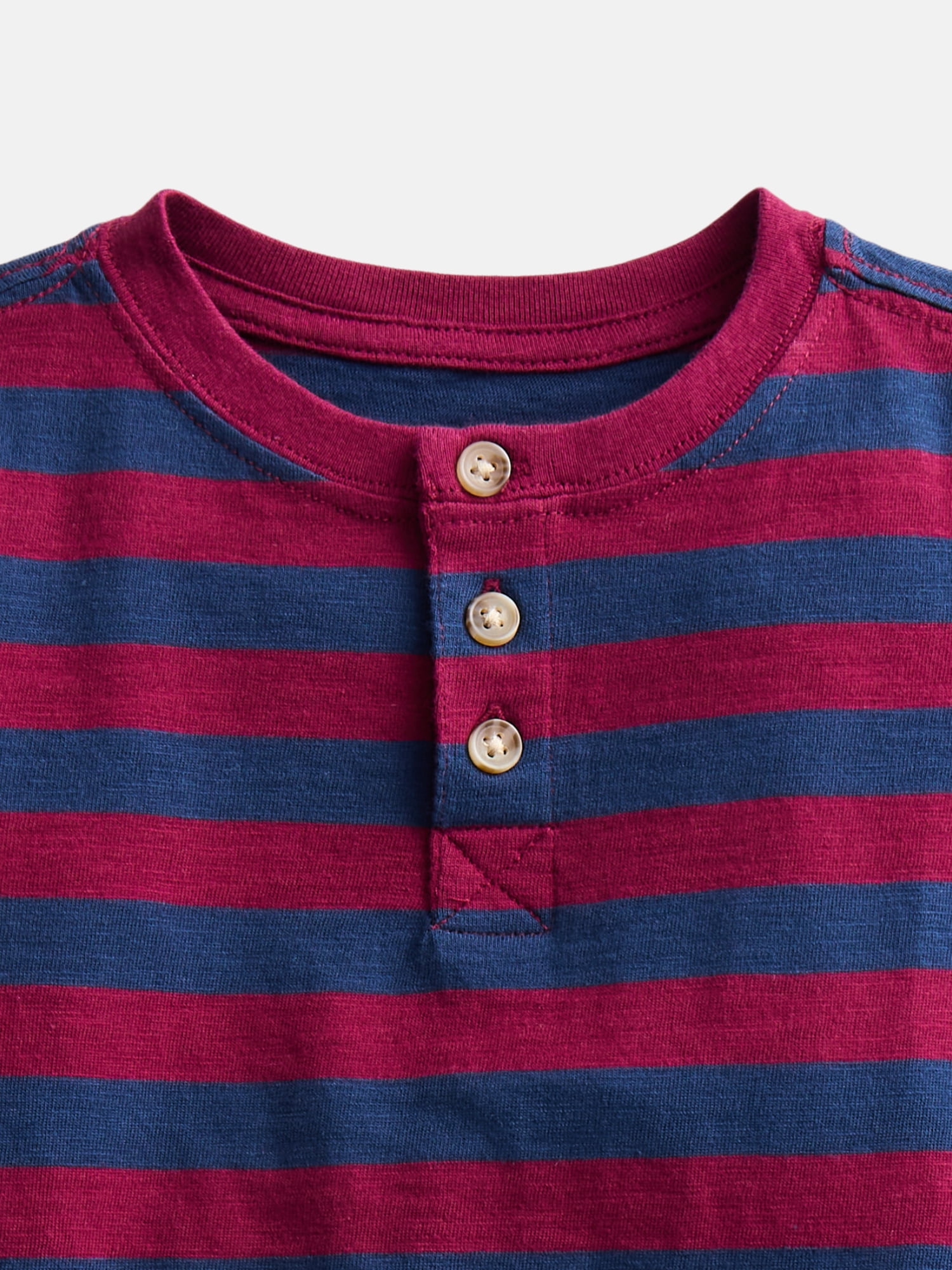Wonder Nation Toddler Boys Cotton Henley Tee with Long Sleeves, Sizes 18M-5T