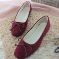 thumbnail image 5 of Domuza Womens Bowknot Ballet Flats Pointy Toe Casual Flat Shoes Suede Dressy Wear to Work Slip-Ons Moccasins Loafers summer Wine 5.5（EU-36）, 5 of 6
