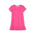 thumbnail image 5 of OIOLOYJM Girls Dress Ruffled Flutter Sleeve Crew Neck Cute Printing Casual A-Line Dresses Summer Vacation Going Out Dresses Hot Pink 9-10 Year, 5 of 6