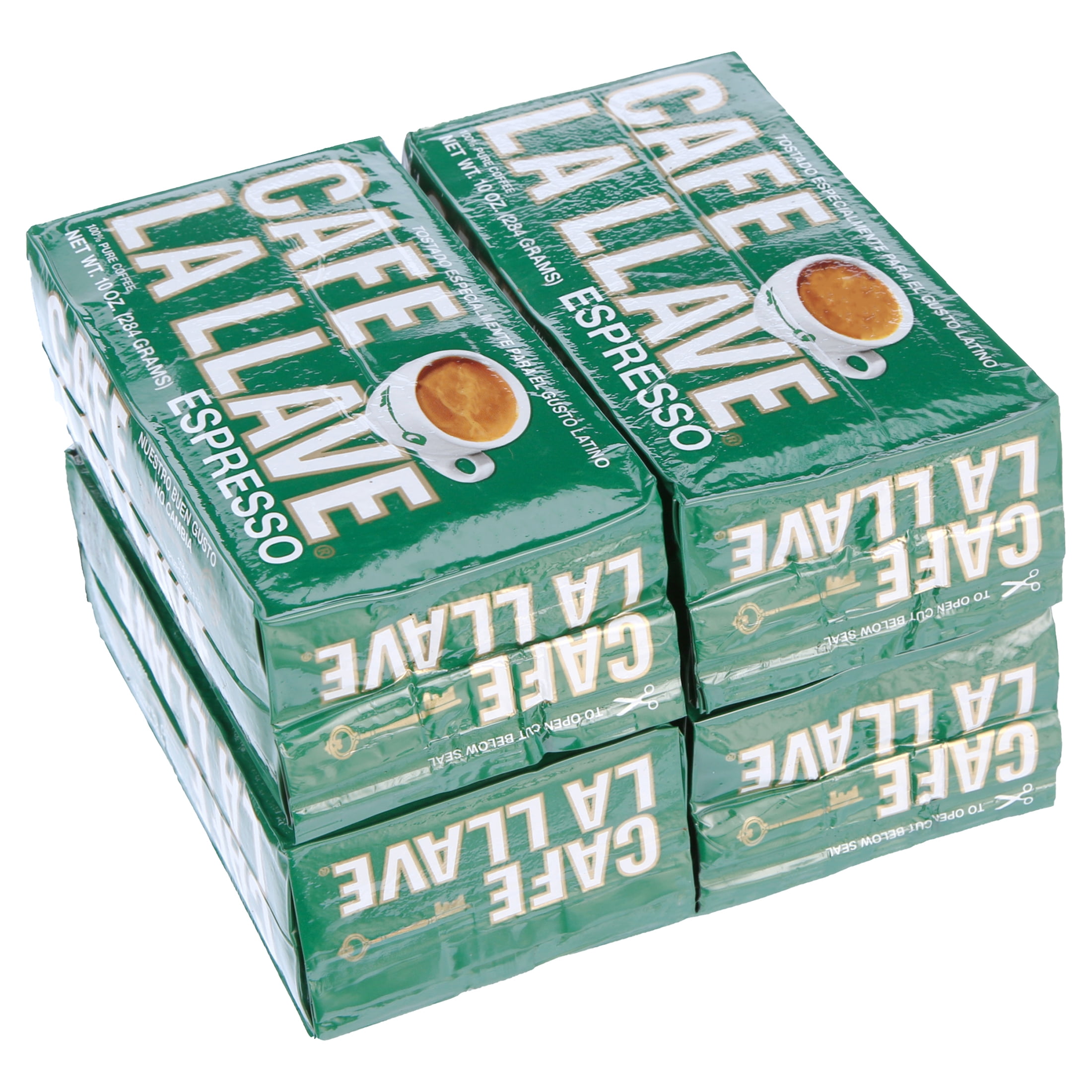 (4 Pack) Cafe La Llave Espresso Dark Roast Ground Coffee, 10 Oz