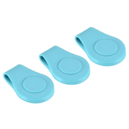 Uxcell Golf Hat Clip Silicone Cap Clamp with Magnetic Ball Marker Holder Light Blue 3 Pcs