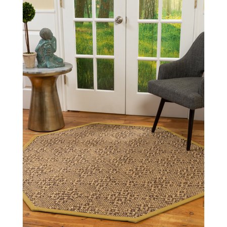 Natural Area Rugs Oslo Custom Sisal Rug, 8', Octagon Tan Border