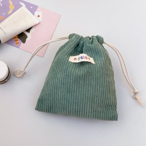 Corduroy Elastic Hair Tie Organizer Fragment Mouth Red Envelope Portable Cosmetic Storage Bag