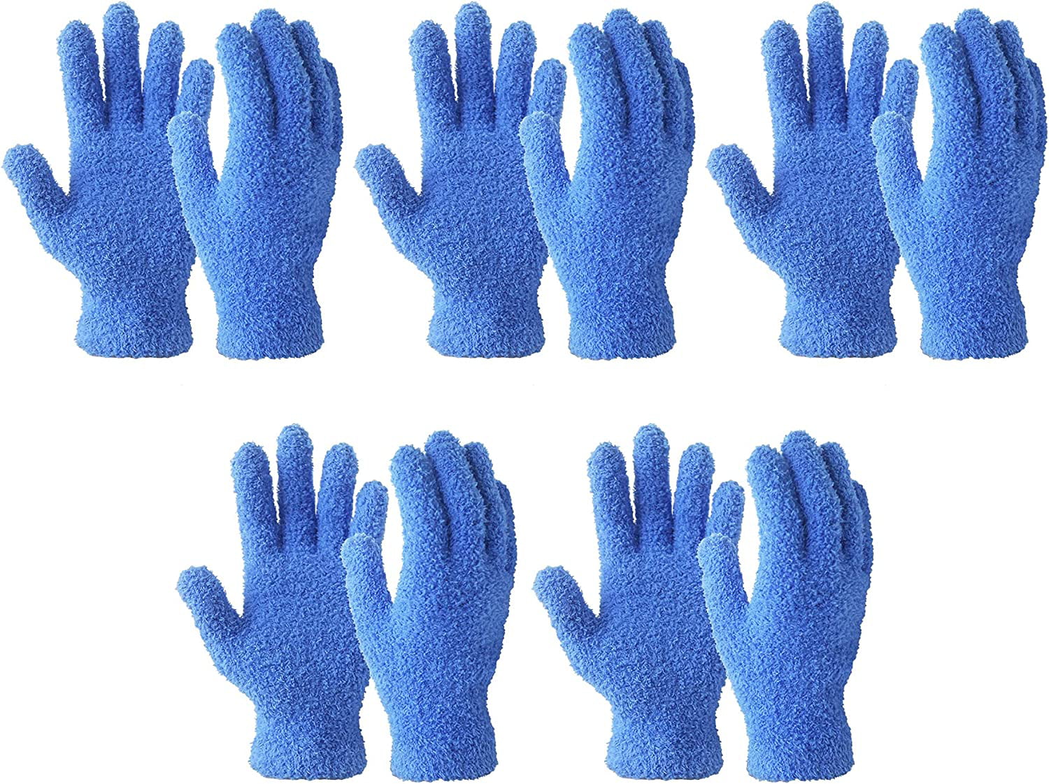 Grevosea Microfiber Gloves, Washable Cleaning Microfiber Dusting Gloves  Reusable Lint-Free Cleaning Gloves for Kitchen House Blinds Cleaning, Blue