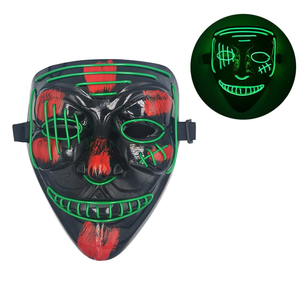 LED 3 Modes Light up Scary Face Mask For Festival Parties 
