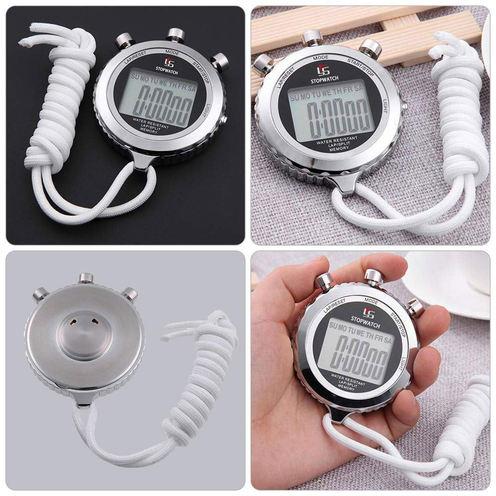 with Lanyard Suit for Sports 100 Lap Memory Referee Silent Stopwatch Coach Digital Stopwatch with Countdown Timer Metal Stopwatch by Tvorvik Large Display Fitness Testing 
