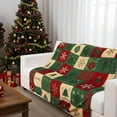 thumbnail image 3 of Christmas Flannel Blanket Throw Red Green Checkered Blanket Christmas Tree Snowflake Soft Fuzzy Cozy Throw for Couch Bedroom Sofa Travel Bed Xmas Decor, 50 x 60 Inch, 3 of 6