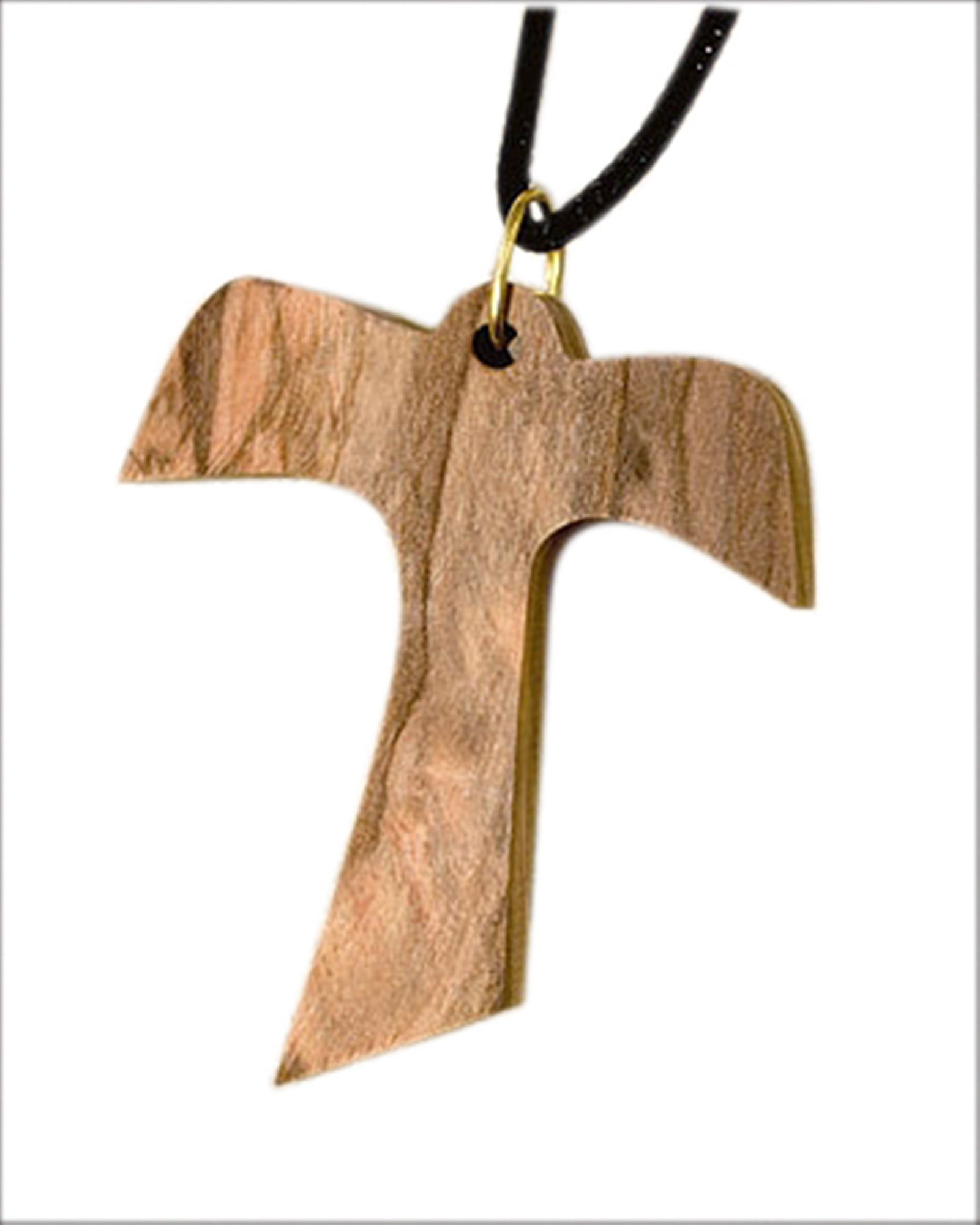 27 Inch Made in Bethlehem 1 1/2 Inch Tau Cross Pendant with Rope Chain Necklace
