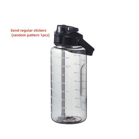 

DabuLiu 2 liter Cute Water Bottle with Stickers Straw Bounce Lid Time Scale Reminder Frosted Cup for Outdoor Sports Kawaii Water Bottle