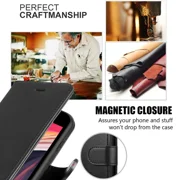 Starshop Samsung Galaxy A17 5G Case Phone Cover Wallet Pouch Case With Glass Screen - Black
