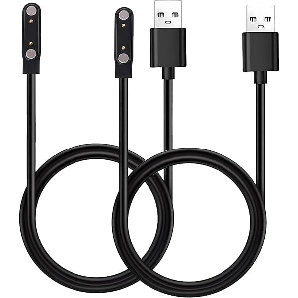 ccwonima Smart Watch Magnetic Charger Compatible with Cosmo Jrtrack 4/3/2/SE Watch Charger Portable Magnetic Replacement USB Charging Cable (Black 2Pcs)