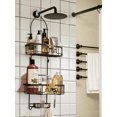 thumbnail image 3 of Gronda Hanging Shower Caddy Black, Rustproof Iron Large Bathroom Over Head Shower Organizer with 2 Baskets, Soap Tray, 8 Hooks, No Drilling, Easy Install, for Razor, Shampoo, Sponge, 3 of 10